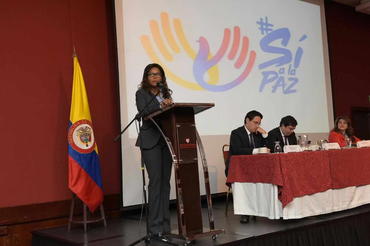 Deputy of the Interior Carmen Ines Vasquez speaks about the role religions can play in building peace in Colombia.