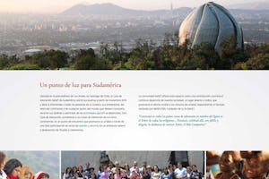 The recently launched website for the Baha'i House of Worship in Santiago, Chile.