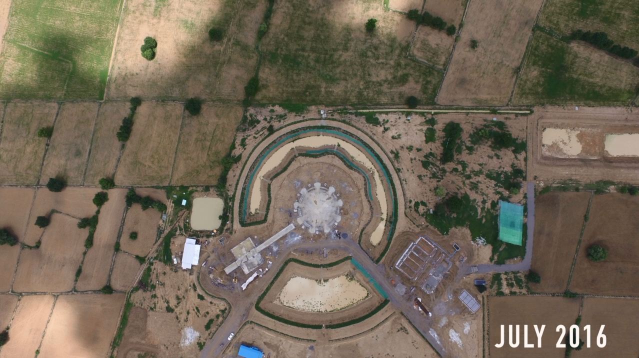 Aerial footage of the Temple site in July