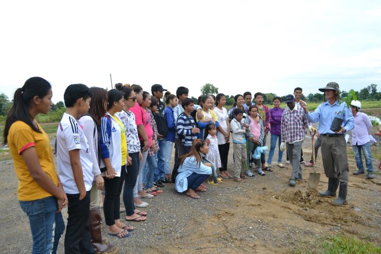 Volunteers at the recent tree-planting project at the Temple site in Battambang