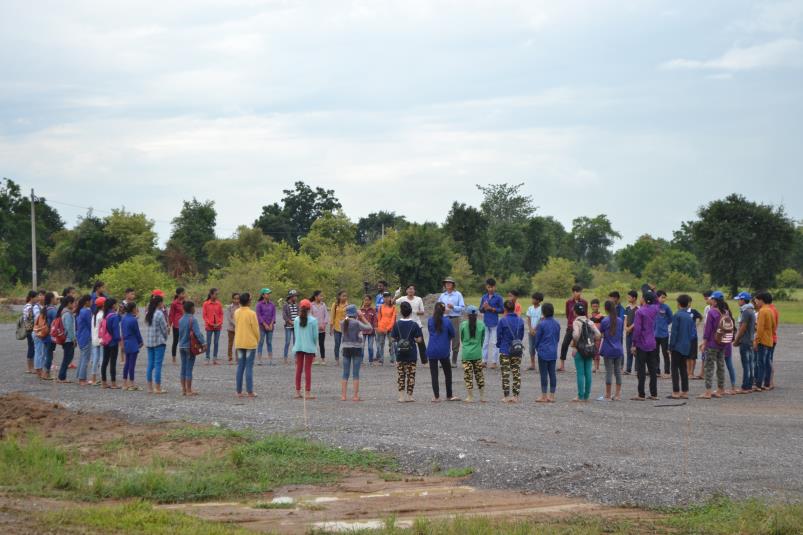 Volunteers at the recent tree-planting project at the Temple site in Battambang