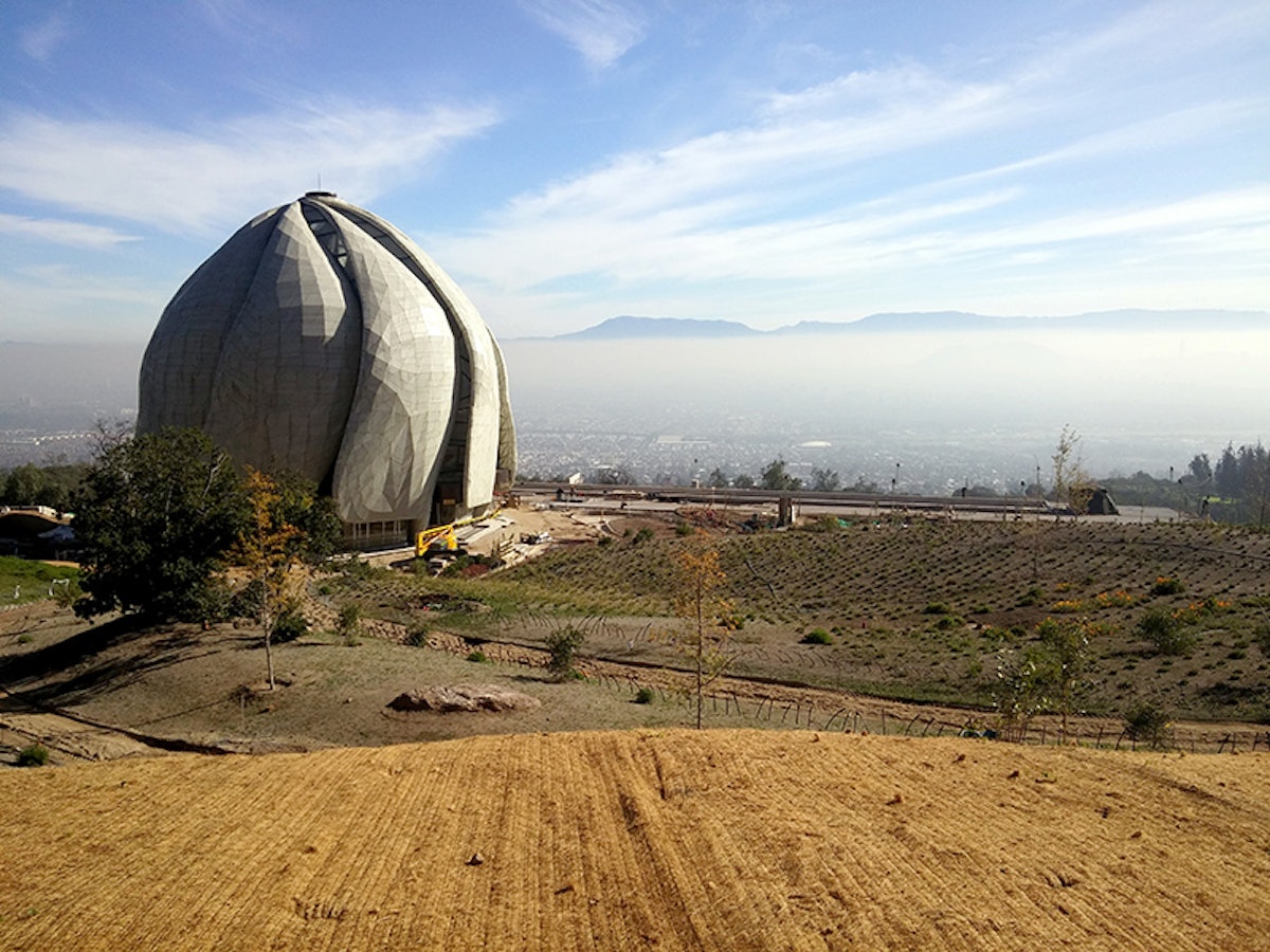 The Baha'i House of Worship on the foothills of the Andes, overlooking Santiago.