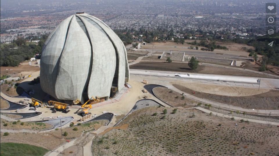 Time lapse photography was used to document the construction of the Temple.