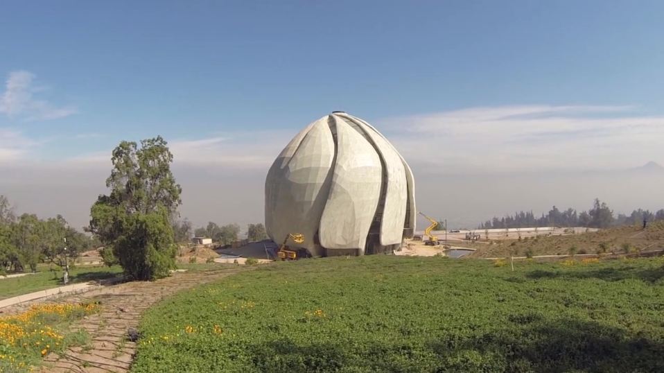 A view of the Baha'i House of Worship after completion of the central edifice