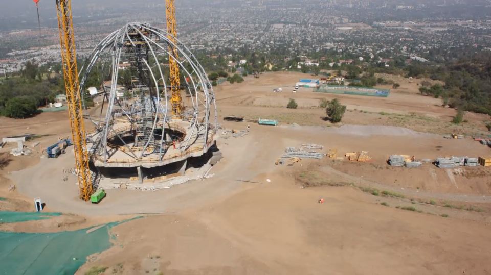 Time lapse photography was used to document the construction of the Temple.