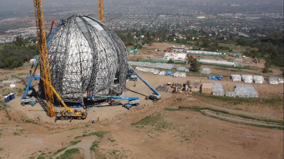 Time lapse photography was used to document the construction of the Temple.