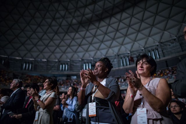 The audience, numbering nearly five thousand, was galvanized as it celebrated the opening of the Bahá’í Temple for the continent of South America.