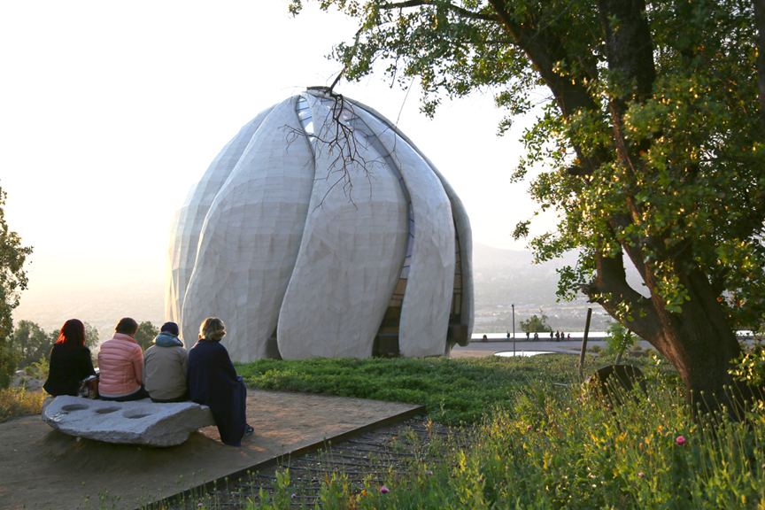 Visitors at the House of Worship in Santiago, Chile.