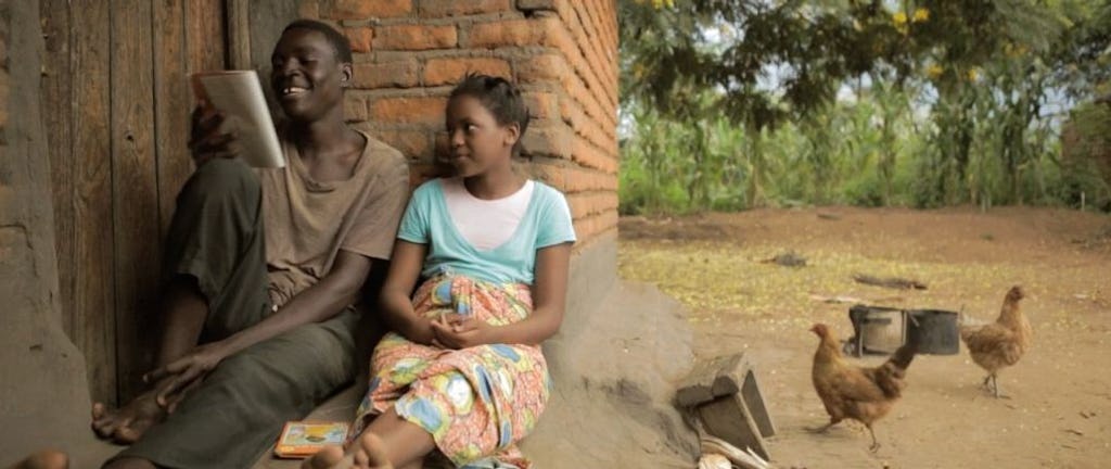 Mercy, played by Hazel Roberts, and her brother, Blessings, played by Allick Chavula, study together. A still shot from the film Mercy’s Blessing.