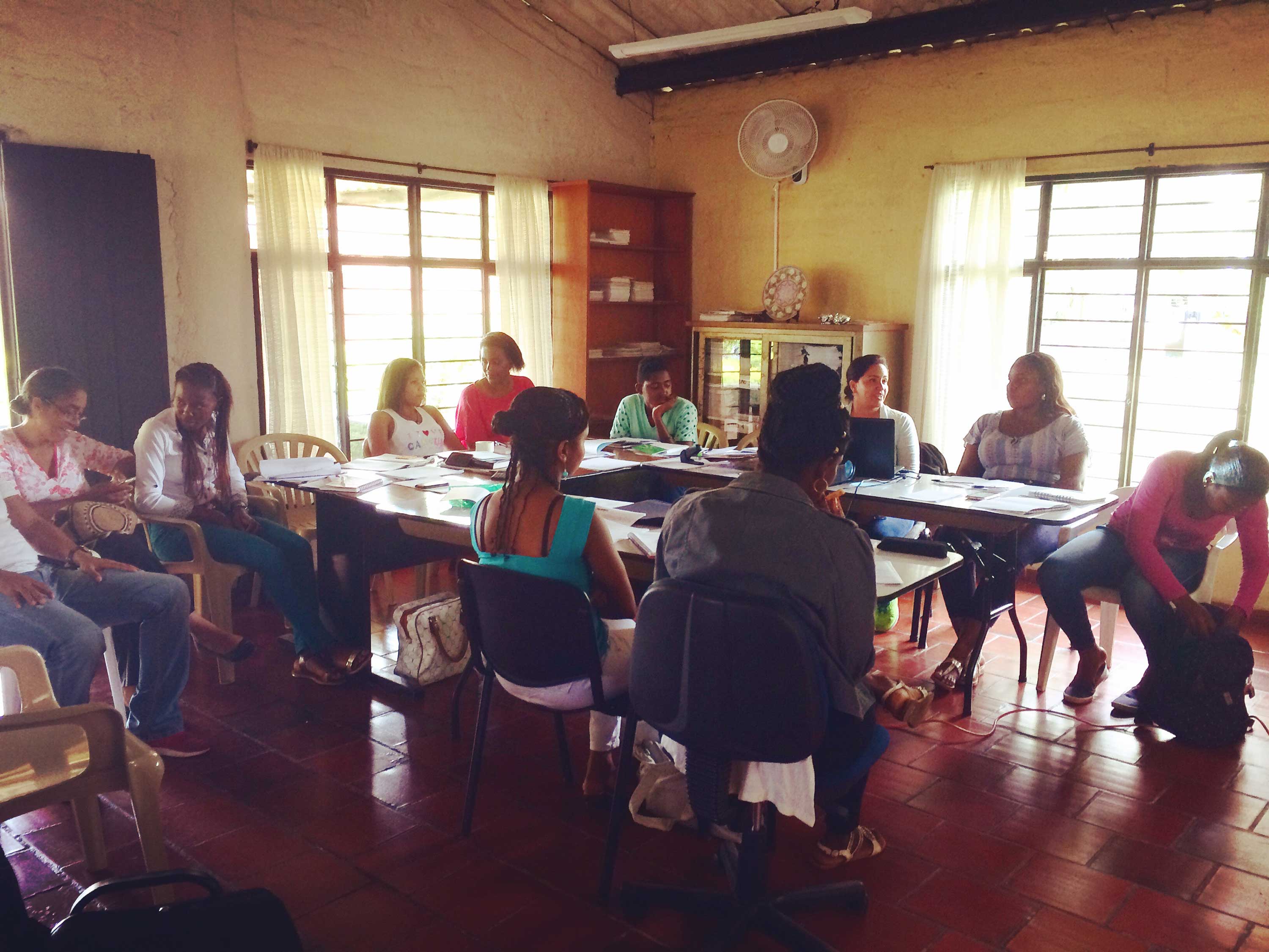 Members of the community meet to reflect about the role of the House of Worship in the community-building activities in Norte del Cauca.