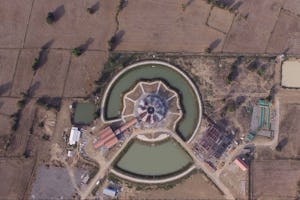 Recent aerial video footage captures the beauty of the emerging structure and the surrounding land.