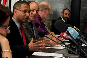 Ahmed Shaheed, UN Special Rapporteur on freedom of religion or belief, speaks at the meeting of experts on "Faith for Rights," organized by the Office of the United Nations High Commissioner for Human Rights in Beirut from 28-29 March 2017.