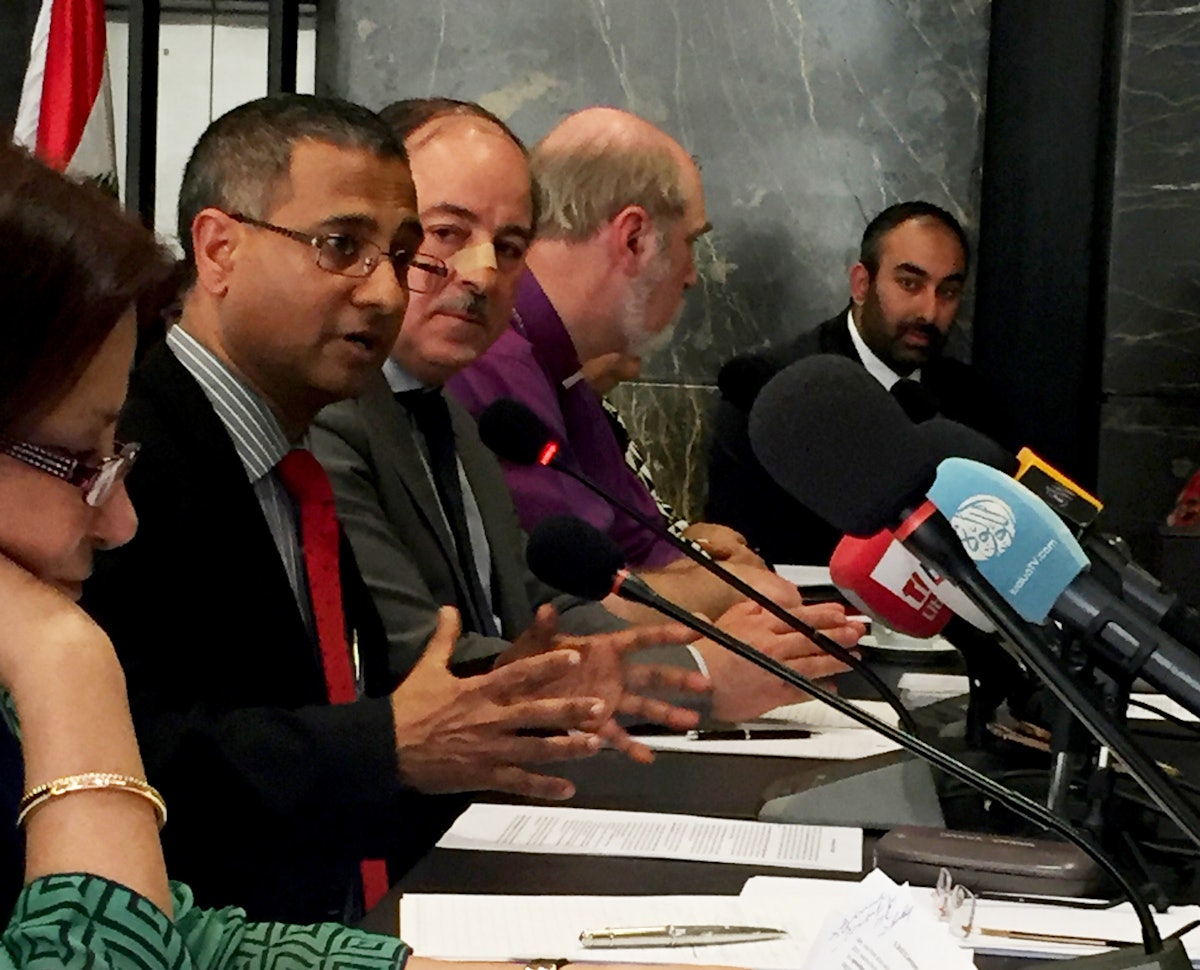 Ahmed Shaheed, UN Special Rapporteur on freedom of religion or belief, speaks at the meeting of experts on "Faith for Rights," organized by the Office of the United Nations High Commissioner for Human Rights in Beirut from 28-29 March 2017.