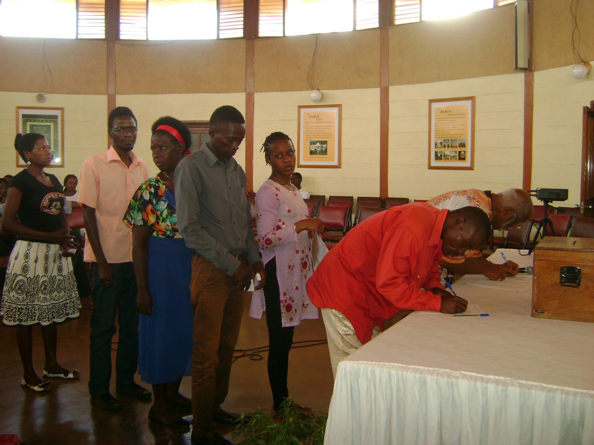 The election of the National Spiritual Assembly of the Baha'is of Uganda. Ridvan is the period when delegates from around a given country vote for their National Spiritual Assembly.