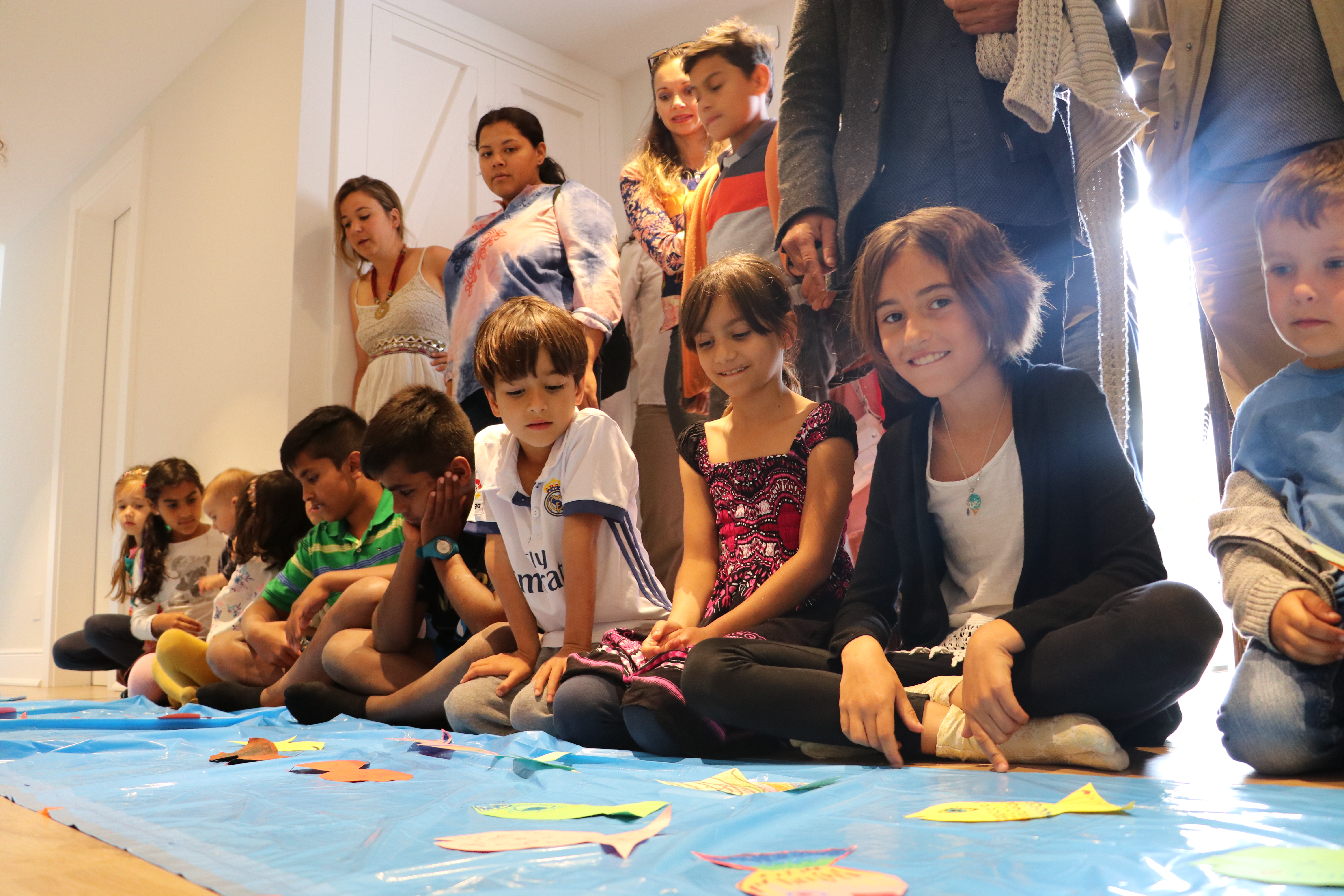 A children's art project at a Ridvan celebration in Marbella, Spain