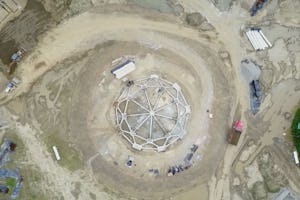 Drone footage of the site of the local House of Worship in Colombia captures the progress on construction.
