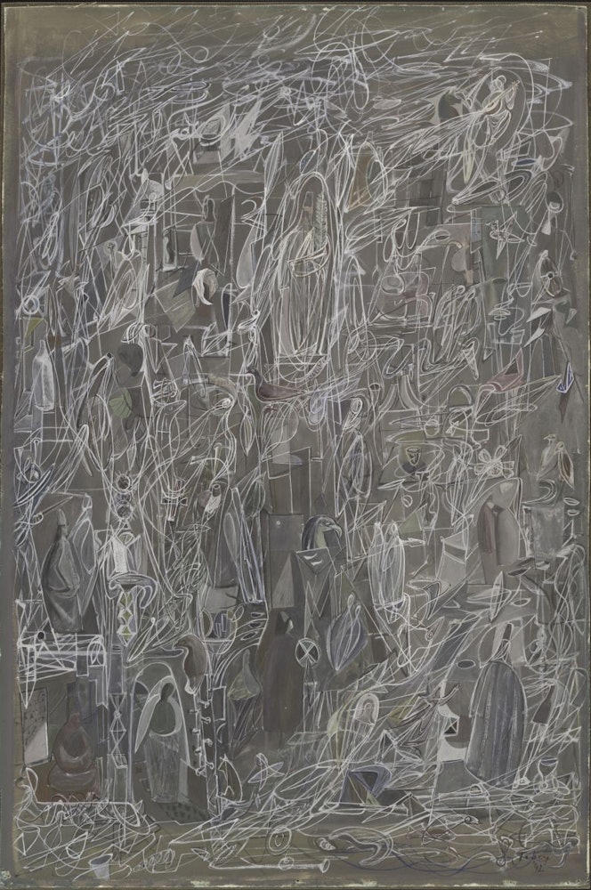 «نور ساطع» اثر مارک توبی، ۱۹۴۲، قطع ۷۴٫۳ در ۵۰٫۲ سانتی‌متر. موزۀ هنر مدرن، نیویورک.