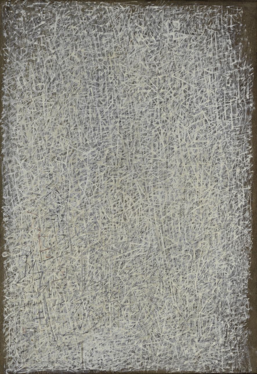 Mark Tobey
Cristallizzazioni(Crystallizations), 1944
Tempera su pannello
45.7 x 33 cm
Iris & B.Gerald Cantor Center for Visual Arts, Stanford University, Mabel Ashley Kizer Fund, Donazione Melitta e Rex Vaughan, e Modern and Contemporary Acquisitions Fund