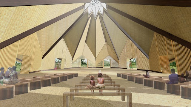 An interior view of the Temple, which will seat 300 people.