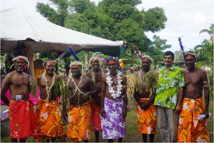 Joyful participants at the unveiling ceremony for the Tanna House of Worship
