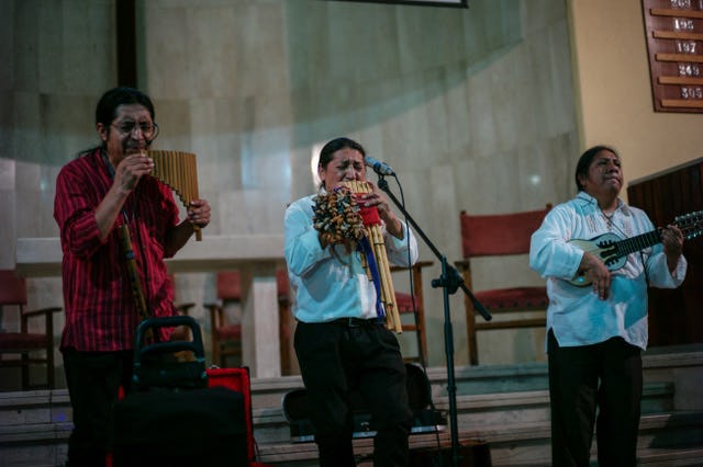 Las presentaciones artísticas enriquecieron la reunión. Entre ellas hubo una actuación de música indígena de América Latina.