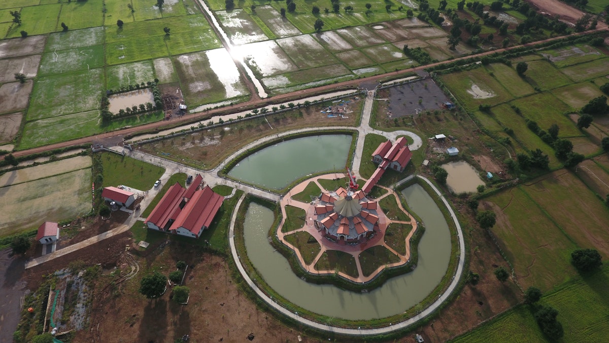 An aerial view of the House of Worship in Battambang
