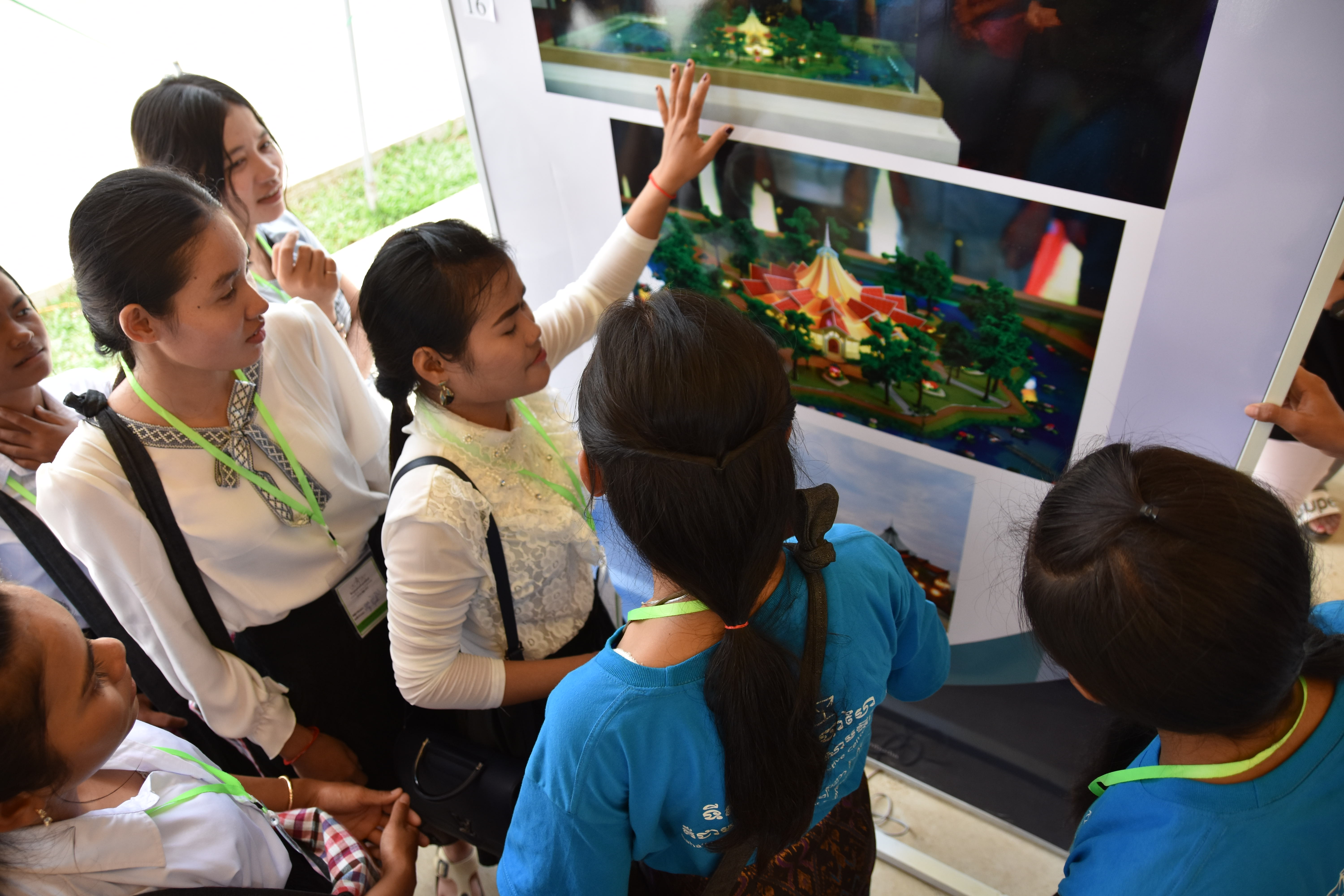 An exhibit providing information about the endeavors of the Baha'i community of Cambodia and the history of the Baha'i Faith.