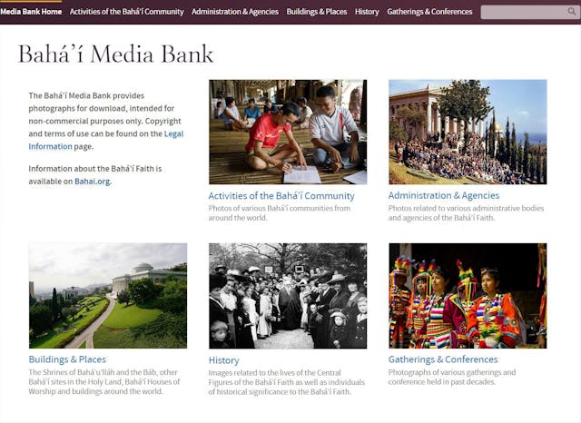 An updated Baha’i Media Bank was made available today.