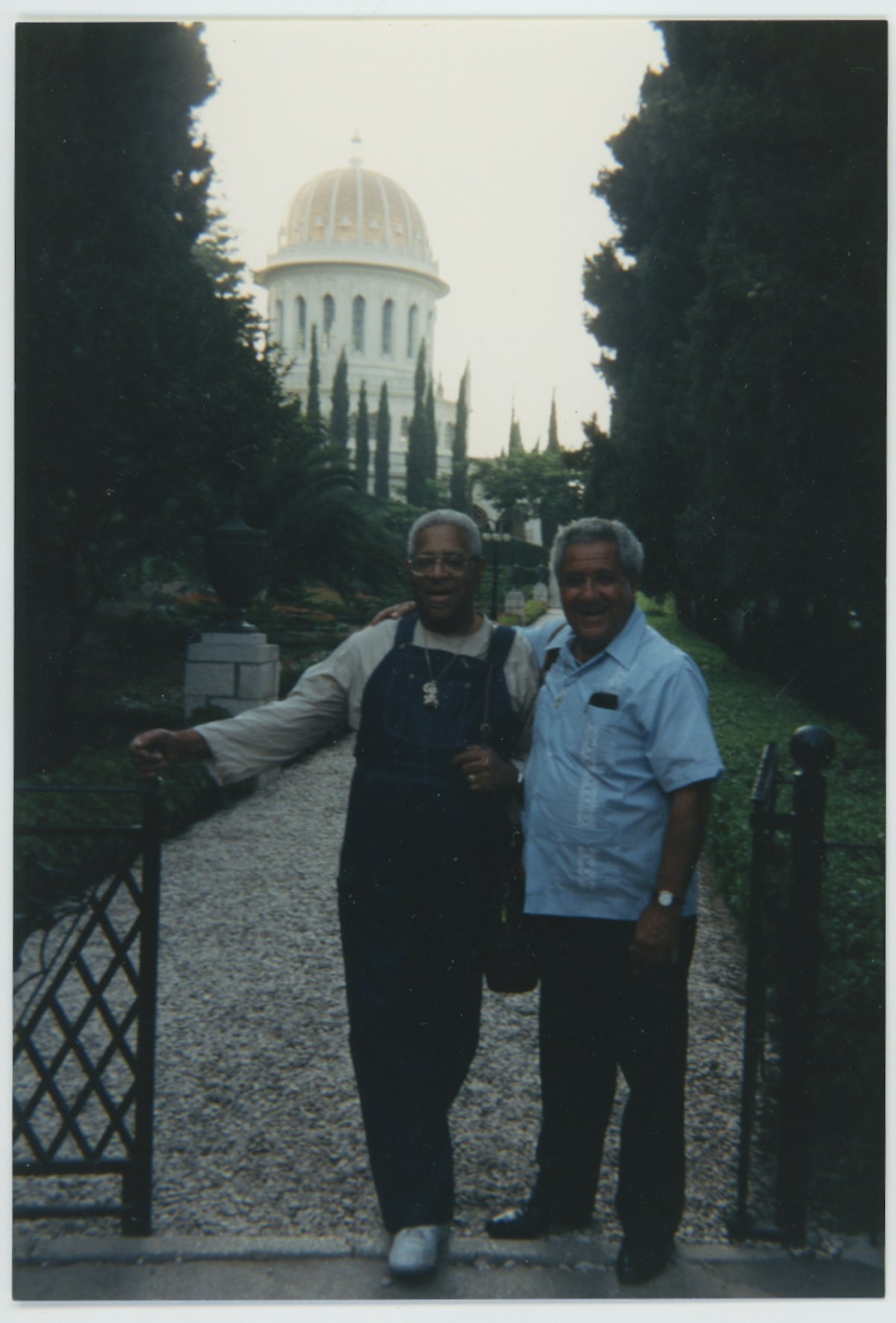Gillespie during a visit to the Baha’i World Centre in 1985