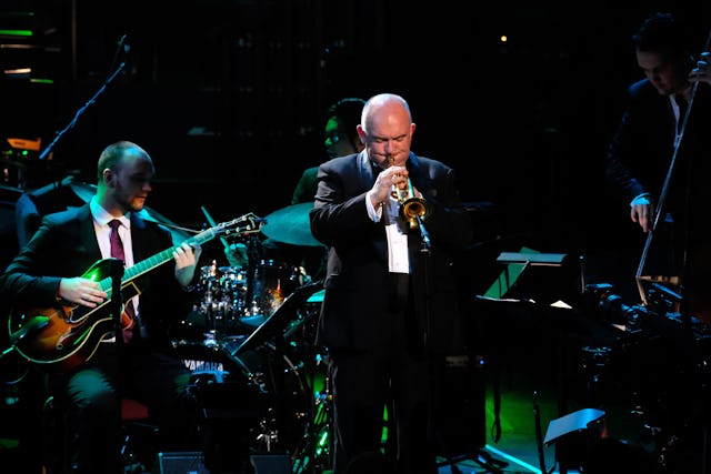 Trumpeter James Morrison performs with the James Morrison Trio and the BBC Concert Orchestra under conductor John Mauceri at the 2017 BBC Proms. (Photo courtesy of the BBC)