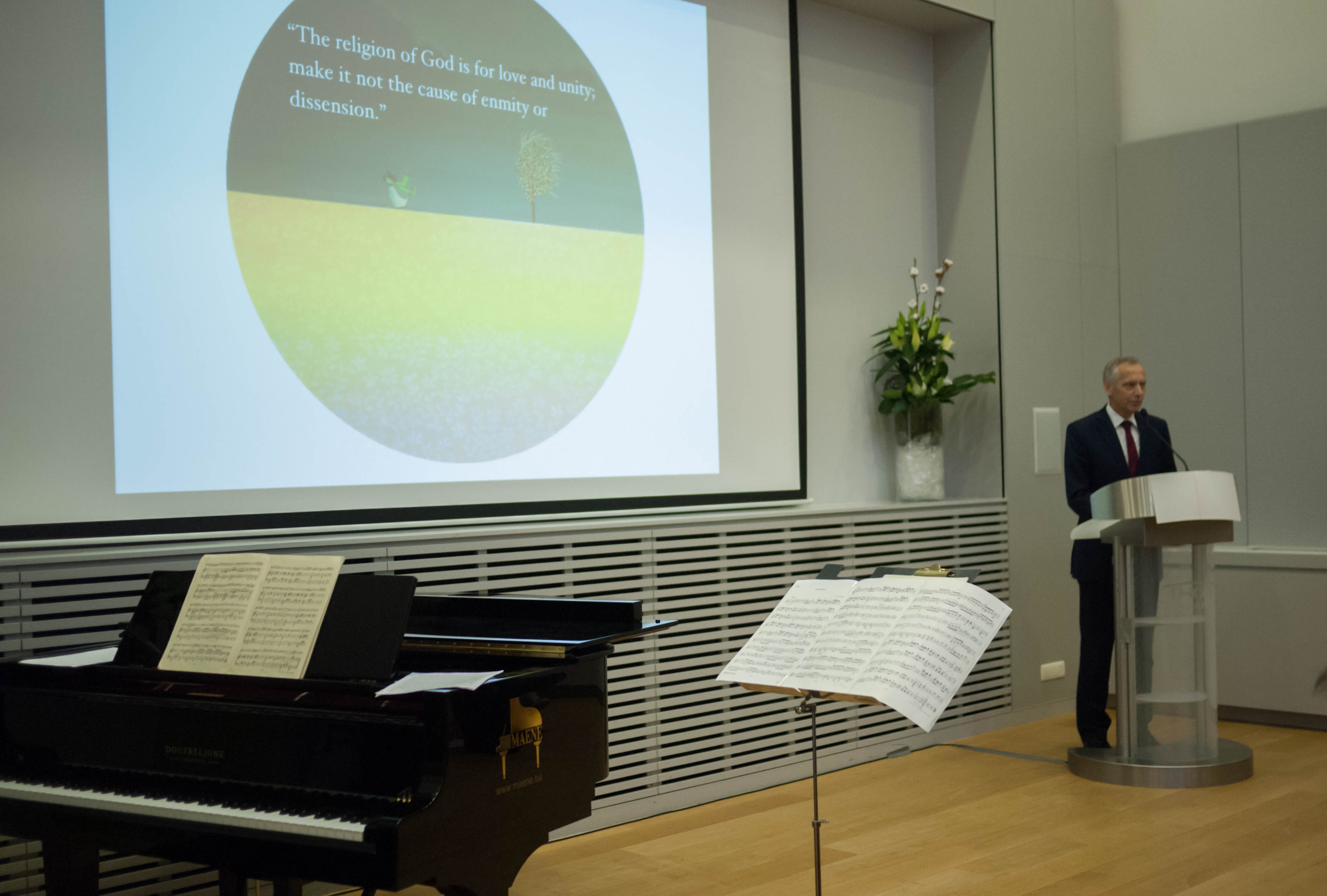 Jan Figel, the European Union’s Special Envoy on Freedom of Religion or Belief outside of the EU, speaks at the reception in Brussels.