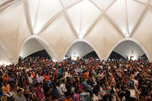 Around 5,000 invited guests participated in a celebration at the Temple in New Delhi, India.