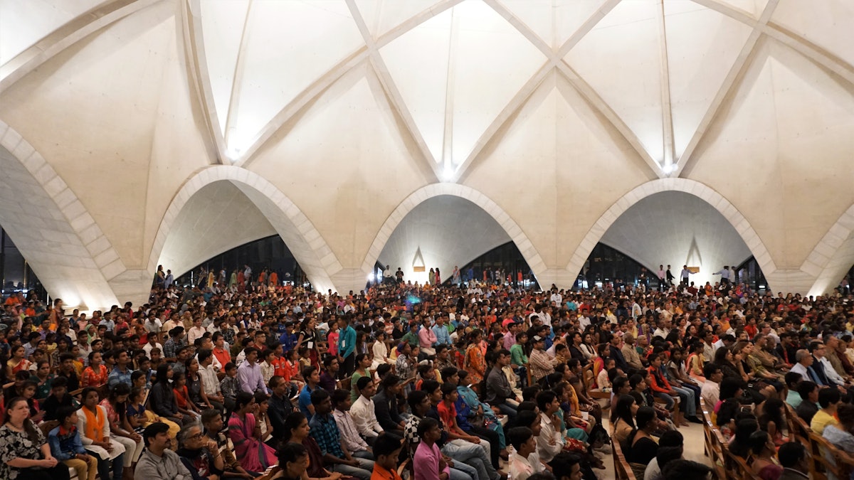 Around 5,000 invited guests participated in a celebration at the Temple in New Delhi, India.