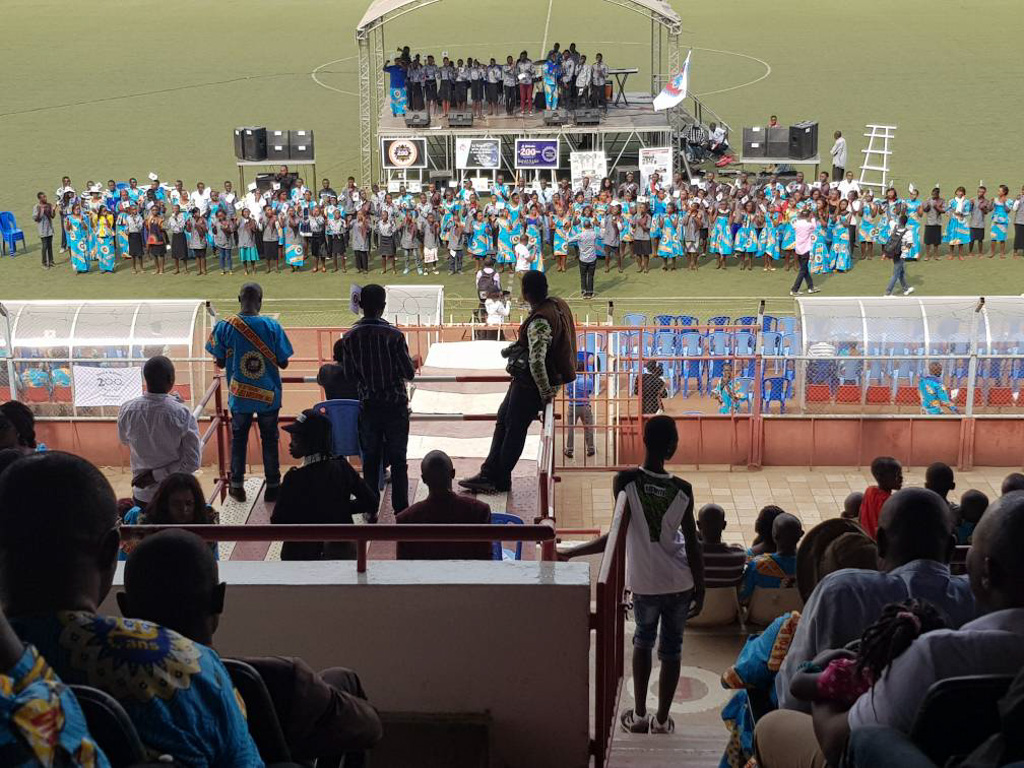 A celebration of the bicentenary of the birth of Baha’u’llah was held in a stadium in Lumumbashi, Democratic Republic of the Congo