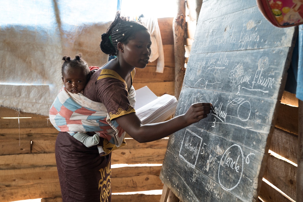 A teacher at a community school in Walungu, Democratic Republic of Congo