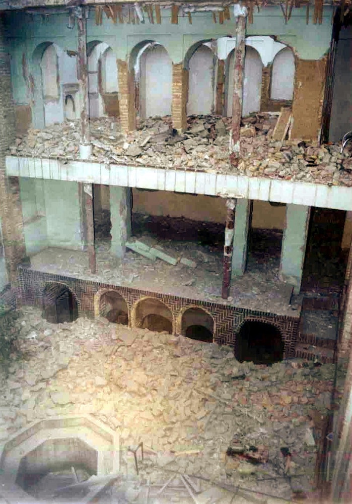 Interior of the house of Mirza Abbas Nuri, the father of Baha'u'llah. This architectural landmark in Tehran, acclaimed as an outstanding example of period architecture, was demolished by authorities in June 2004.