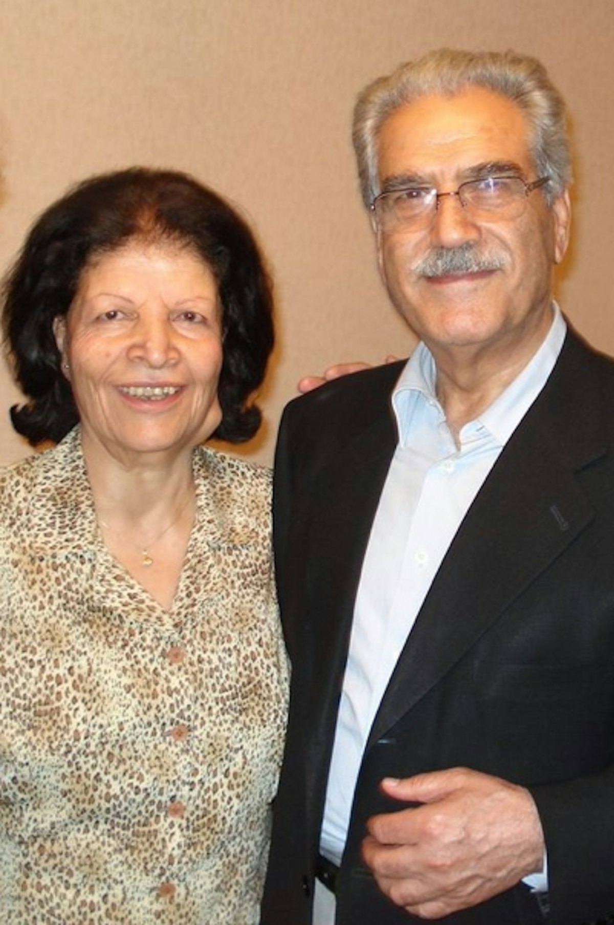 Mrs. Ashraf Khanjani, pictured with her husband, Jamaloddin Khanjani. Mrs. Khanjani died on Thursday 10 March at the age of 81. The couple were married for more than 50 years.