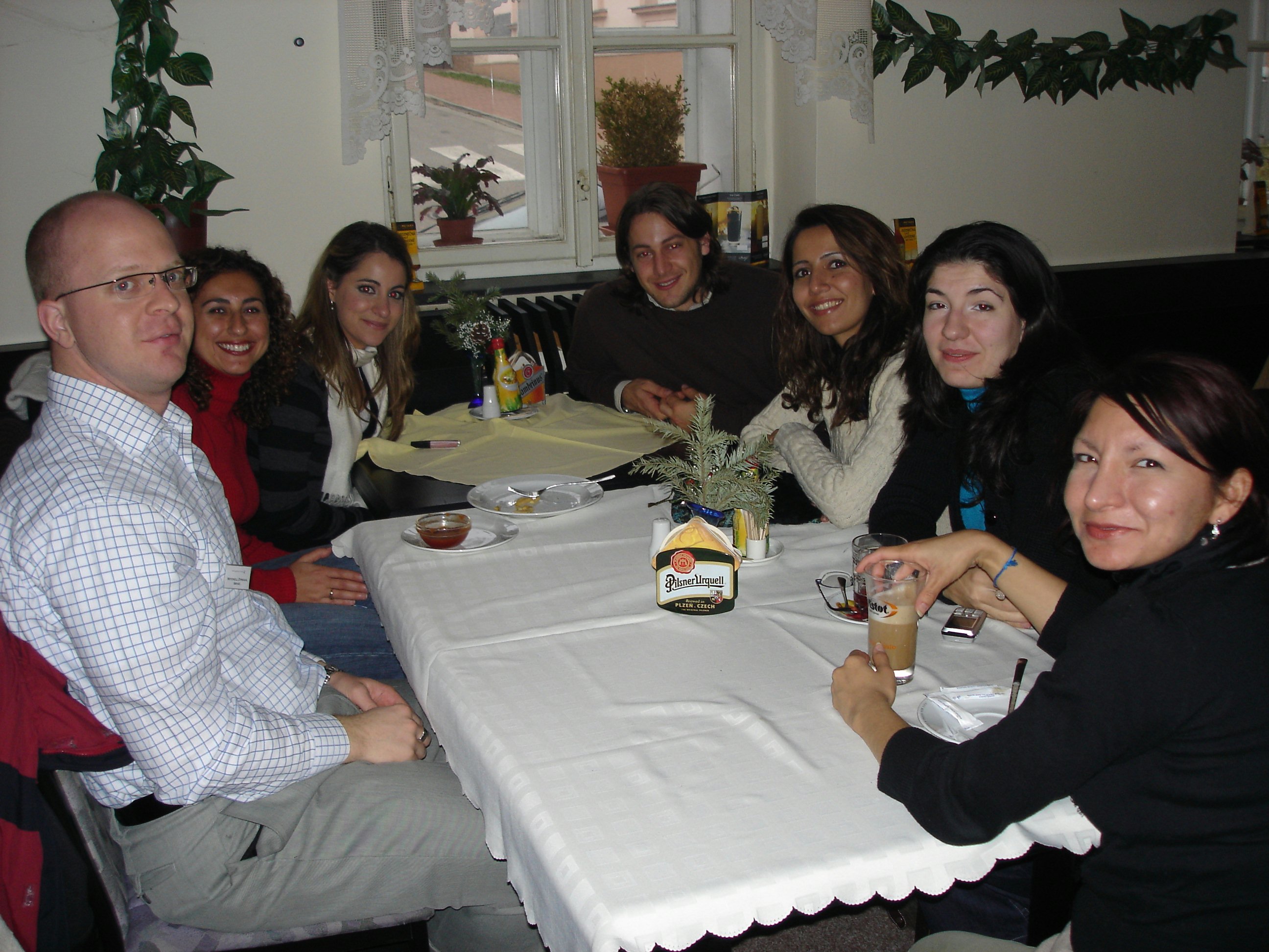Participants at the 2006 Changing Times conference take a tea break.