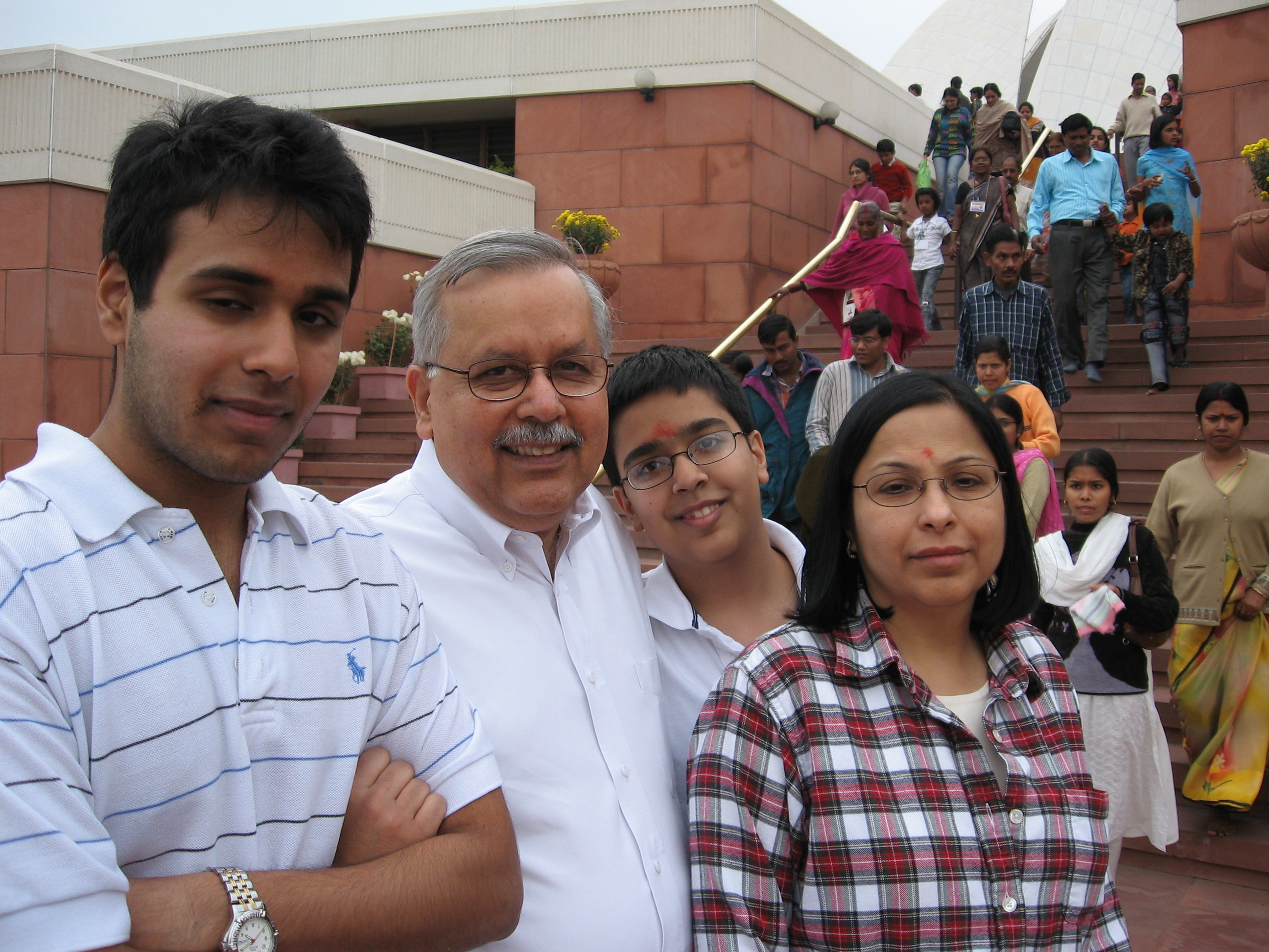 The Gurnani family, natives of India now living in New Jersey in the United States, recently visited the House of Worship as part of their own one-day tour of four New Delhi temples - Hindu, Sikh and Jain as well as Baha'i.