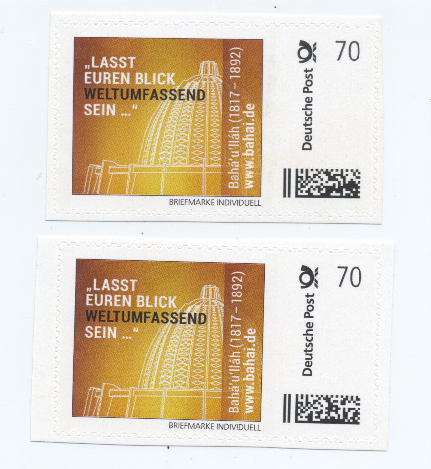 A stamp honoring the bicentenary was released in Germany. The design features the continental Baha’i House of Worship for Europe, which is in Frankfurt.