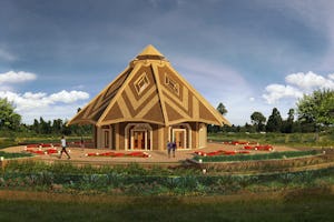 An illustrative rendering of the local House of Worship for Matunda Soy, Kenya, was unveiled today.
