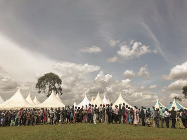 At the celebration of the unveiling of the design of the local House of Worship in Matunda Soy