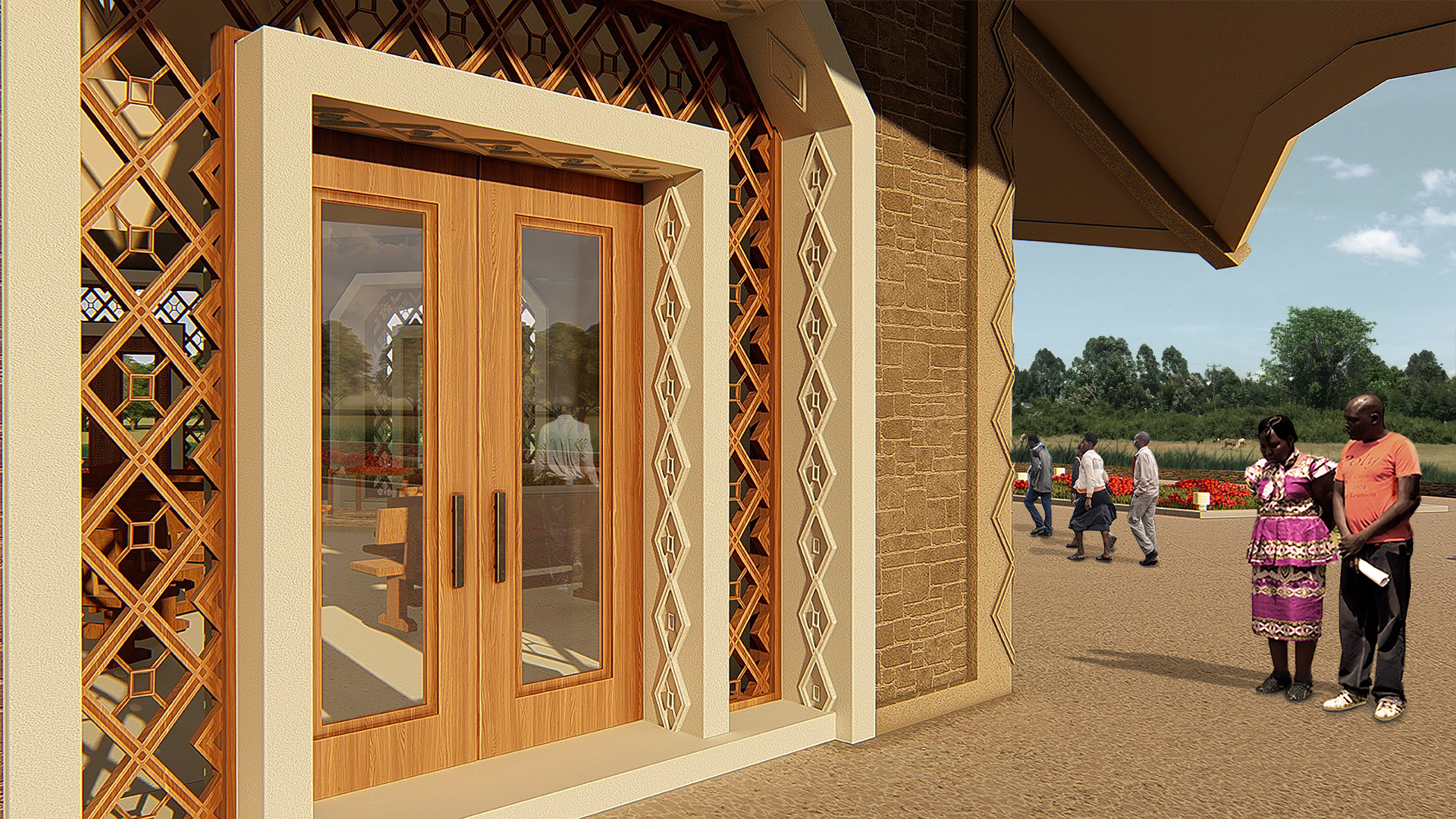 The concept design for the entrances into the Temple