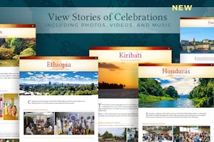 The new section of the bicentenary site features reports from countries and territories around the world.