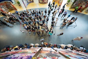 Registration under way at the Haifa International Convention Centre—1,300 delegates from more than 160 countries have arrived in Haifa to participate in the 12th International Baha’i Convention.