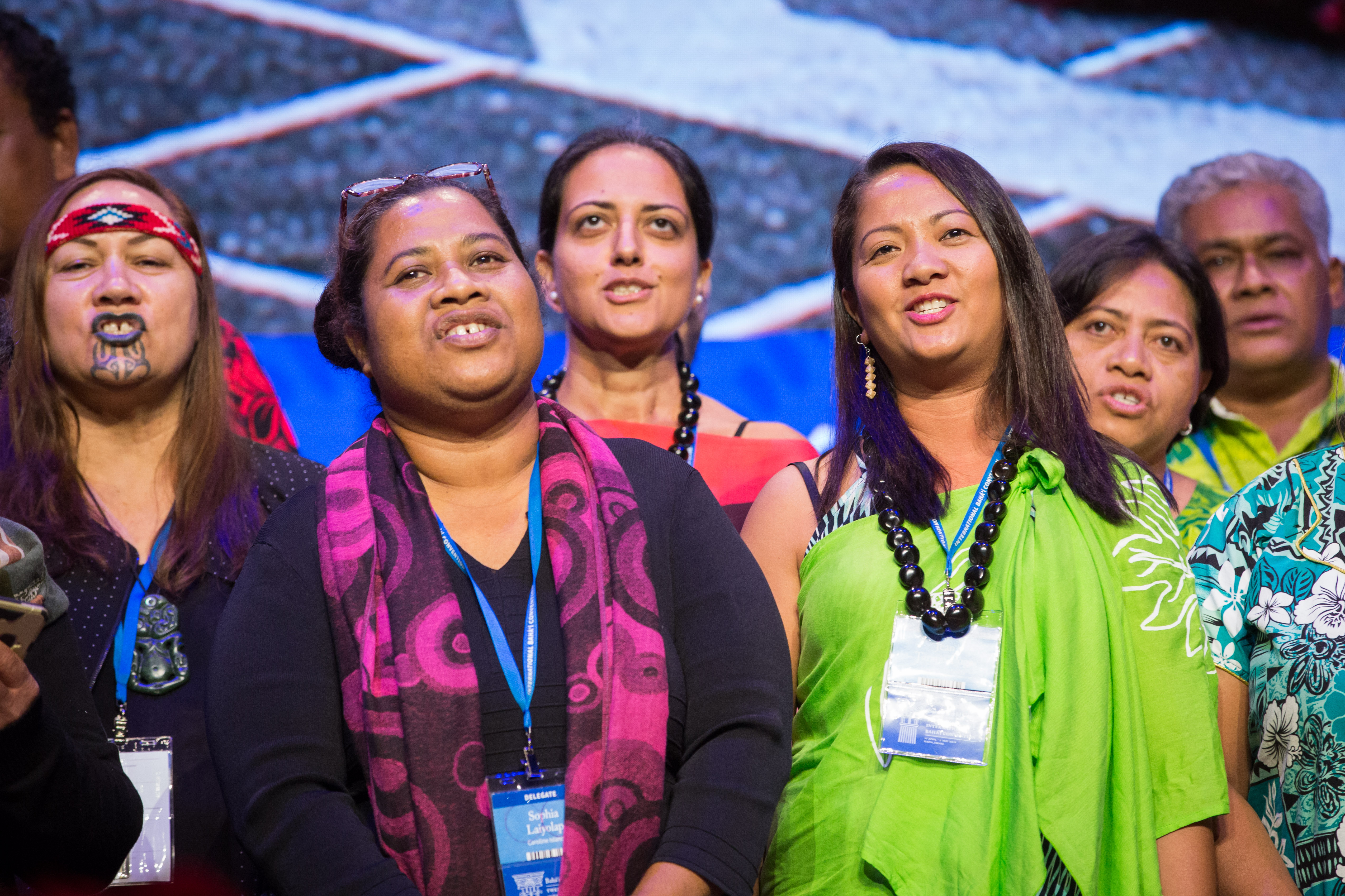 Delegates from the Pacific region sing “Should they attempt to conceal His light on the continent, He will assuredly rear His head in the midmost heart of the ocean and, raising His voice, proclaim: ‘I am the lifegiver of the world!’”