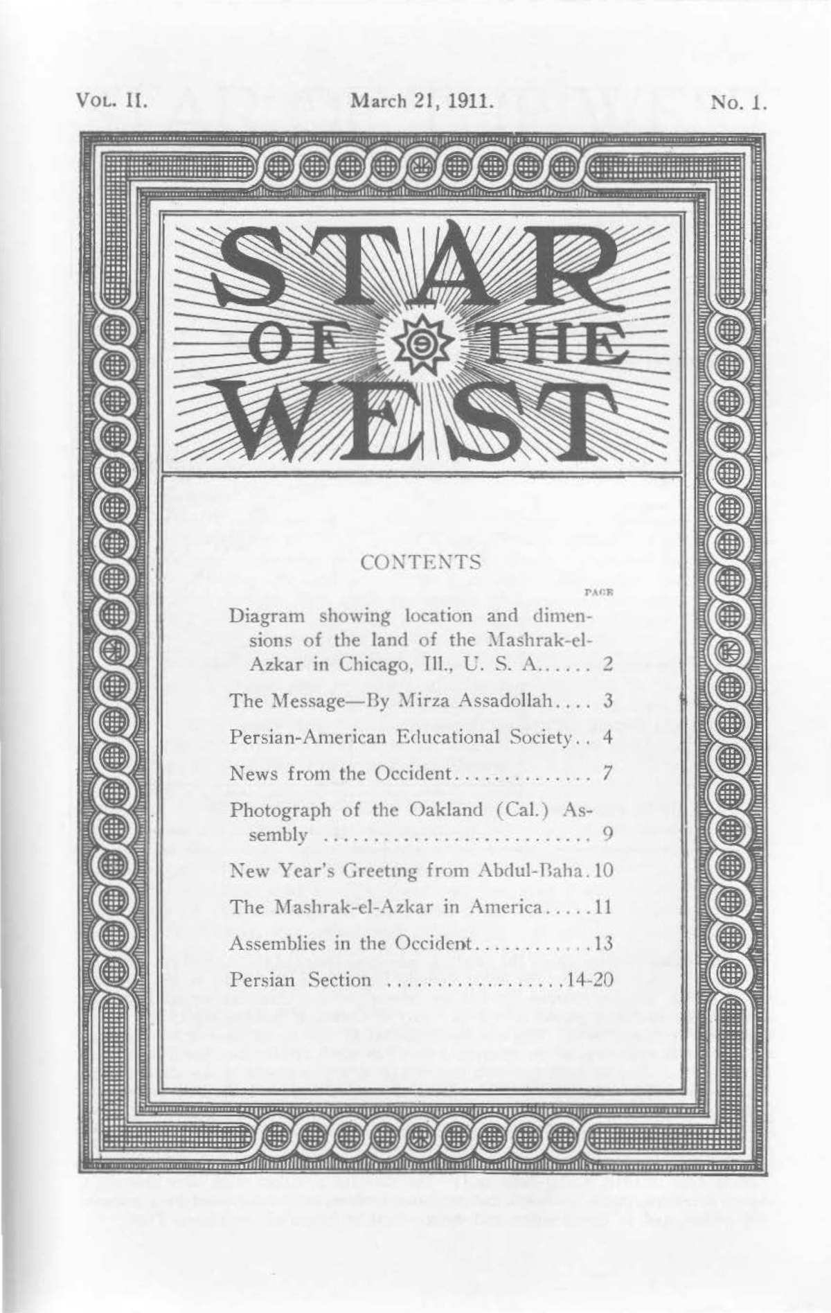 The cover of the second volume of Star of the West