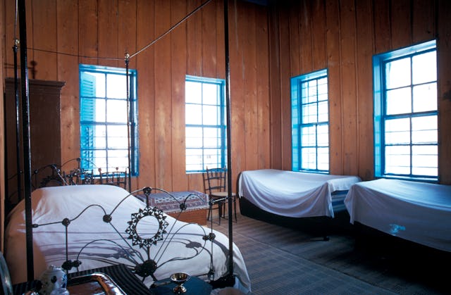 Baha’u’llah revealed the Kitab-i-Aqdas in this room in the house of Udi Khammar, where He was confined in 'Akka about 1873. This photo shows the room during the 1990s.