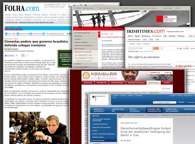 The sentencing of seven Baha'i educators, and the Iranian authorities' attack on the Baha'i Institute for Higher Education, continue to spark outrage around the world. Pictured are examples of reaction from politicians, organizations, academics and prominent indivudals.