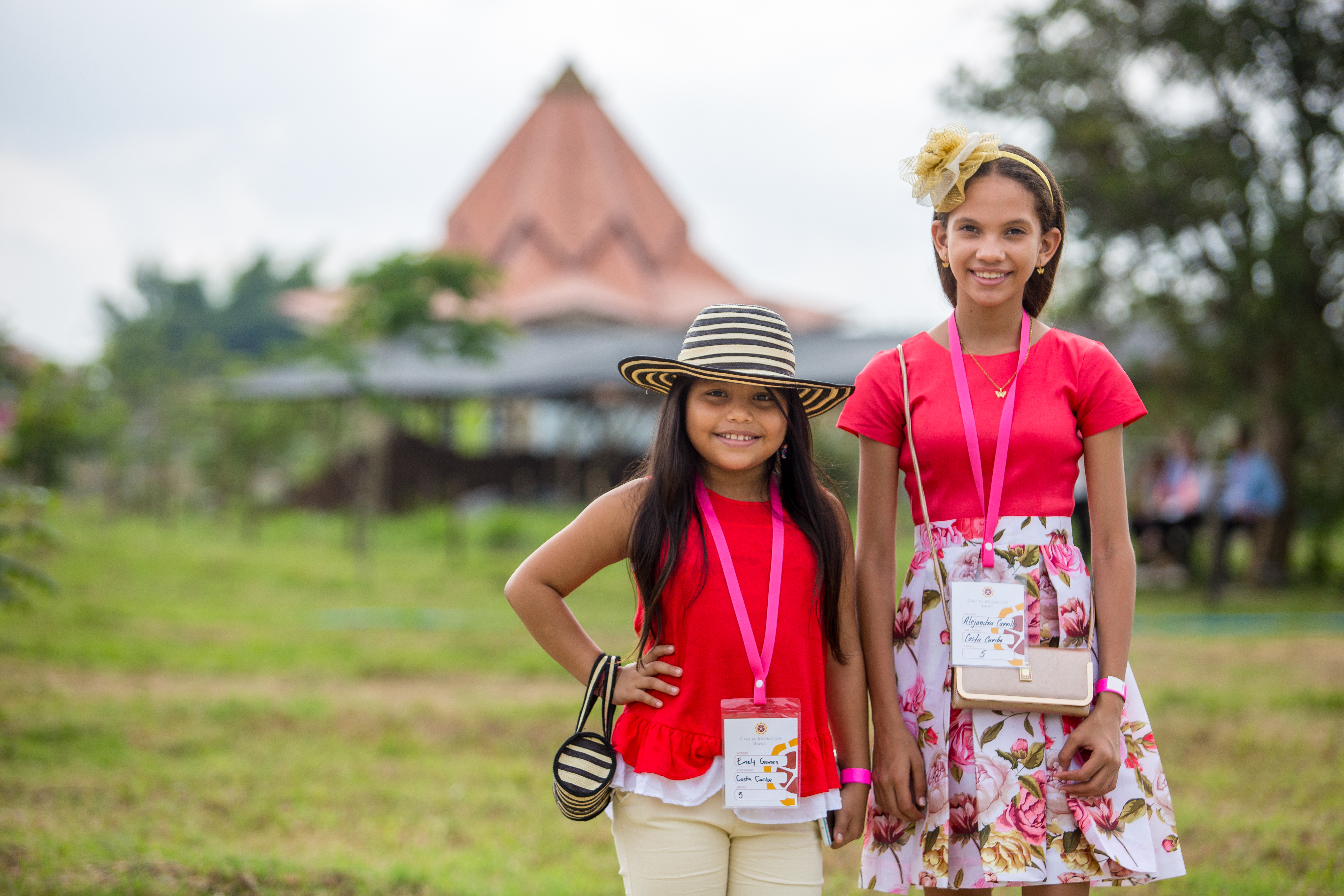 Two girls from the Caribbean coast of Colombia smile during the dedication ceremony.